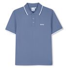 Boys Mini Me Blue Logo Polo Shirt, 6, hi-res