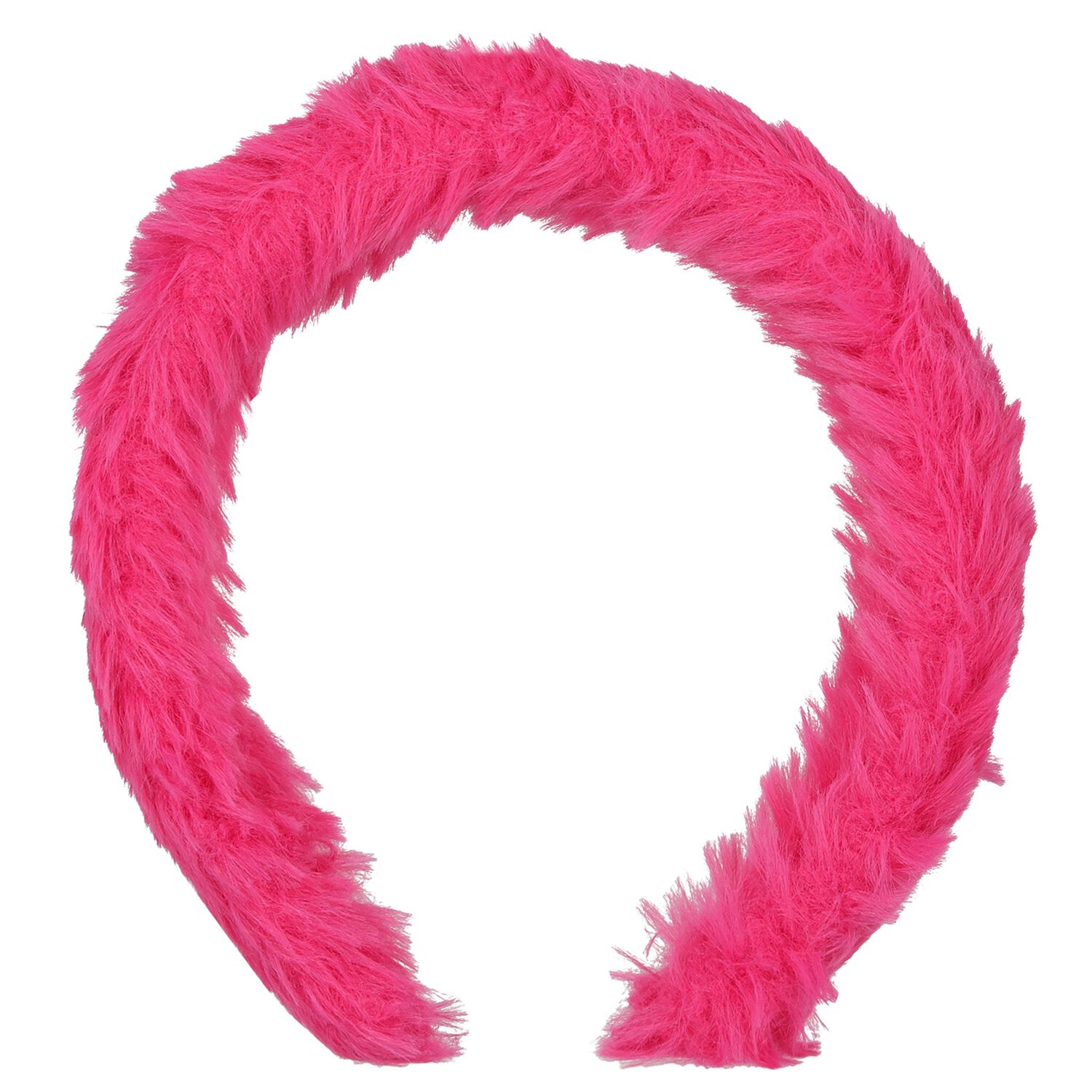 Girls Pink Faux Fur Headband, 1, hi-res