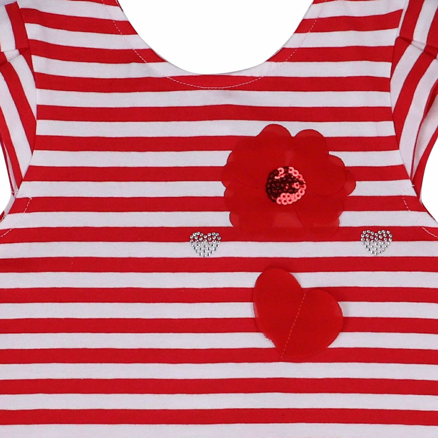 فستان باللون الابيض و الاحمر للبنات, 1, hi-res