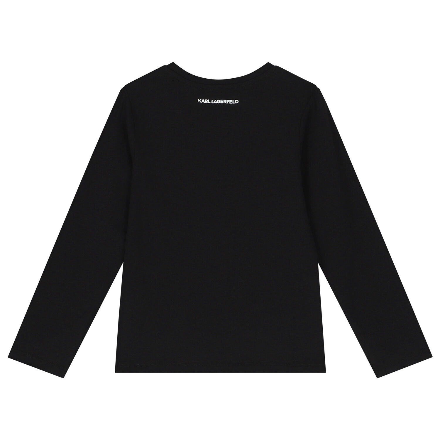 Girls Black Logo Long Sleeve Top, 1, hi-res