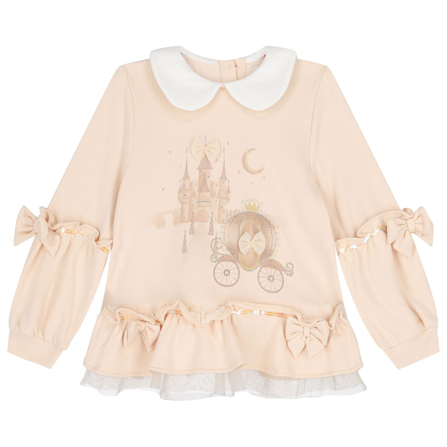 طقم ليجينز بنات بطبعه قلعه باللون البيج , 1, hi-res