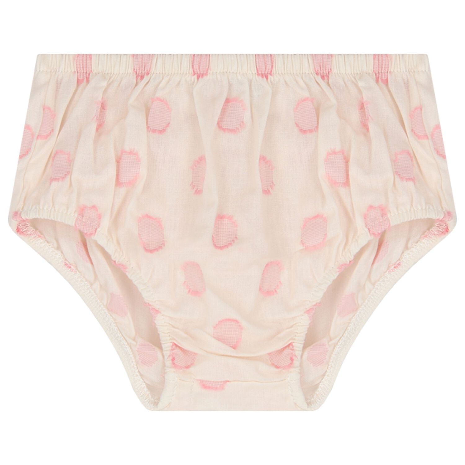 طقم بنات فستان منقط باللون العاجي والوردي, 1, hi-res