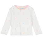 جاكيت بالشعار ذو وجهين باللون الأبيض والوردي للبنات, 2, hi-res