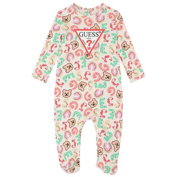 Baby Boys Ivory Logo Babygrow