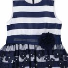 Girls Navy Blue & White Dress, 1, hi-res
