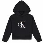 تيشيرت بالقبعة بالشعار قزحى باللون الاسود للبنات, 1, hi-res