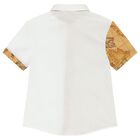 Boys White & Beige Geo Map Shirt, 1, hi-res