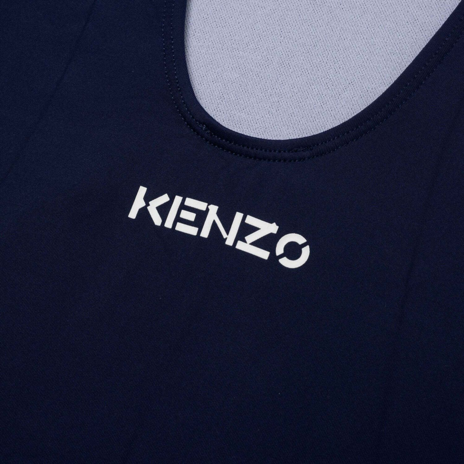 Girls Navy Blue Logo Swimsuit, 1, hi-res image number null