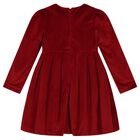 فستان بنات مخملي باللون الأحمر, 1, hi-res
