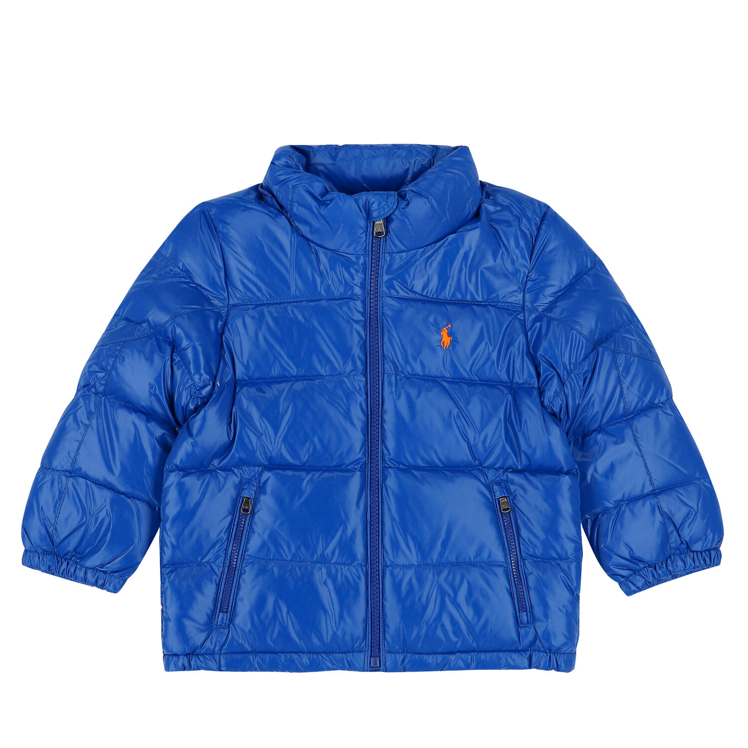 Boys Blue Hooded Puffer Jacket, 1, hi-res