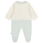 Baby Boys Ivory & Blue Logo Babygrow, 2, hi-res
