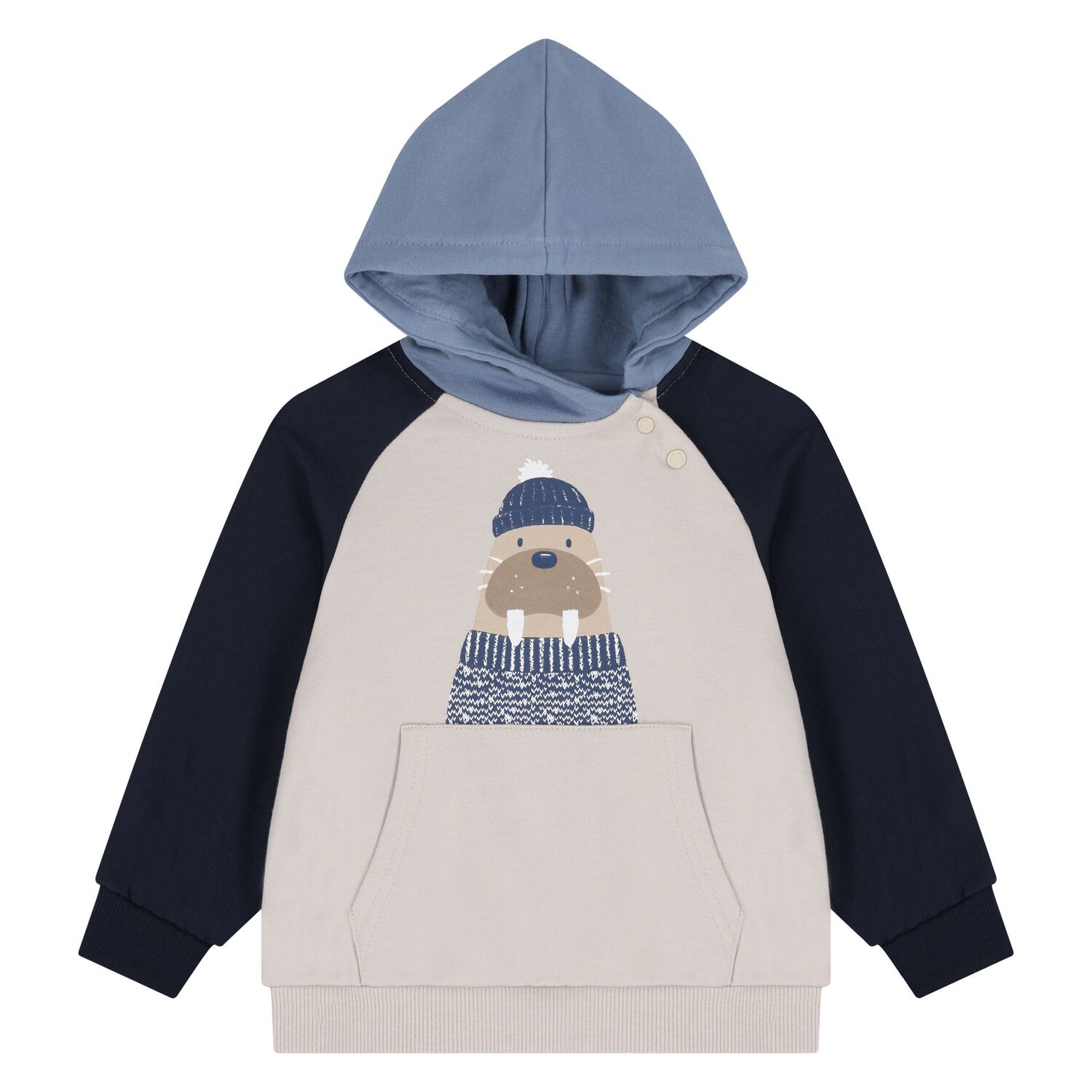 Younger Boys Beige & Blue 3 Piece Tracksuit, 2, hi-res