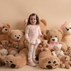 طقم بنات ليغنز بشعار تيدي باللون الأبيض و الوردى, 1, hi-res