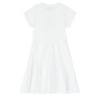 Girls White Logo Dress, 1, hi-res