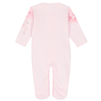 Baby Girls Pink Printed Babygrow 