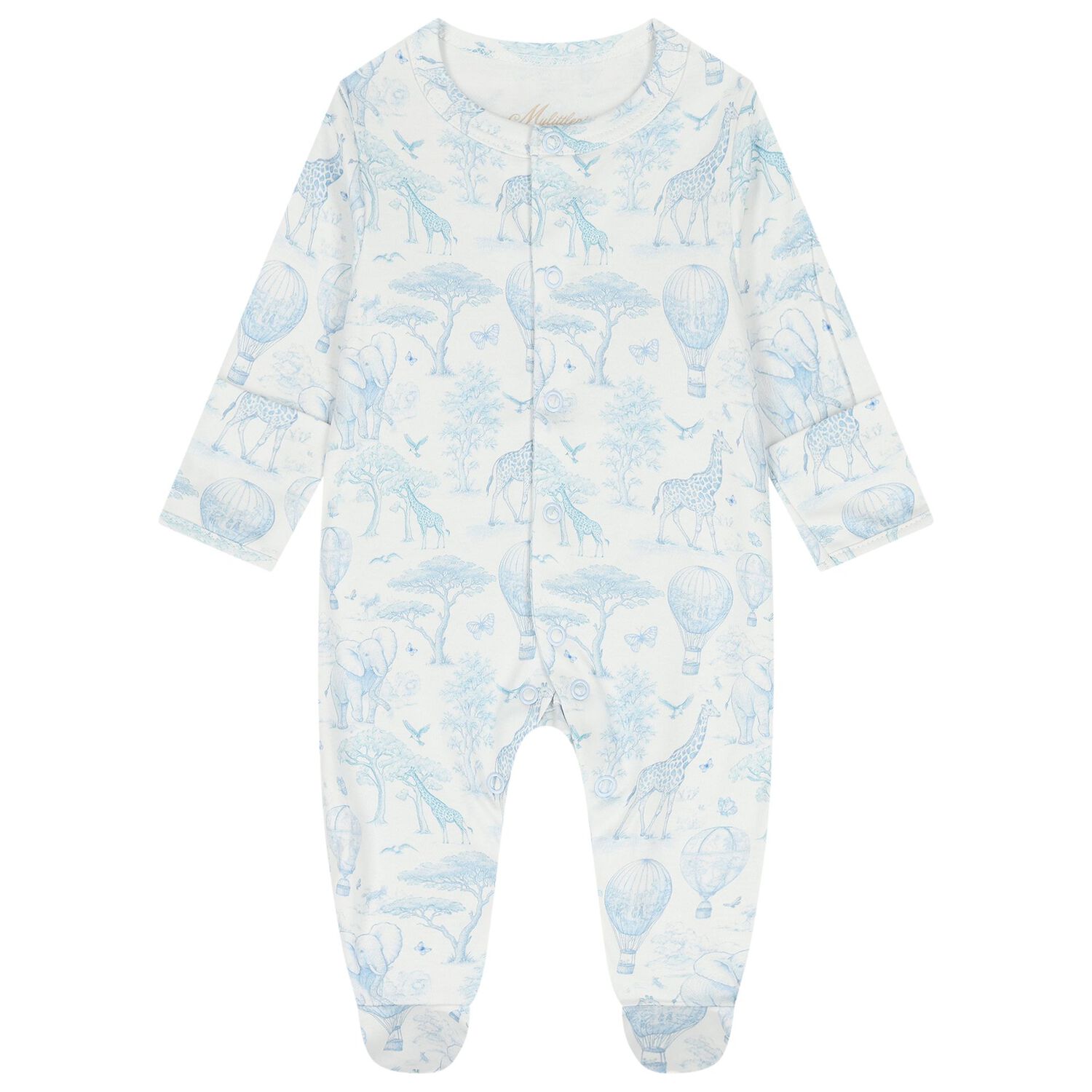 Baby Boys White & Blue Africa Babygrow Gift Set, 1, hi-res
