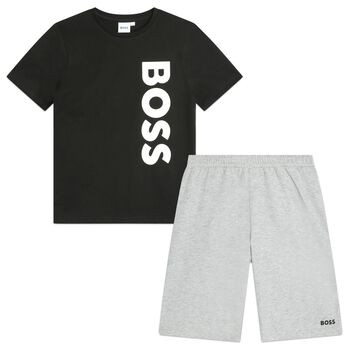 Boys Black & Grey Logo Pyjamas