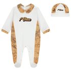 White & Beige Geo Map Babygrow Set, 2, hi-res