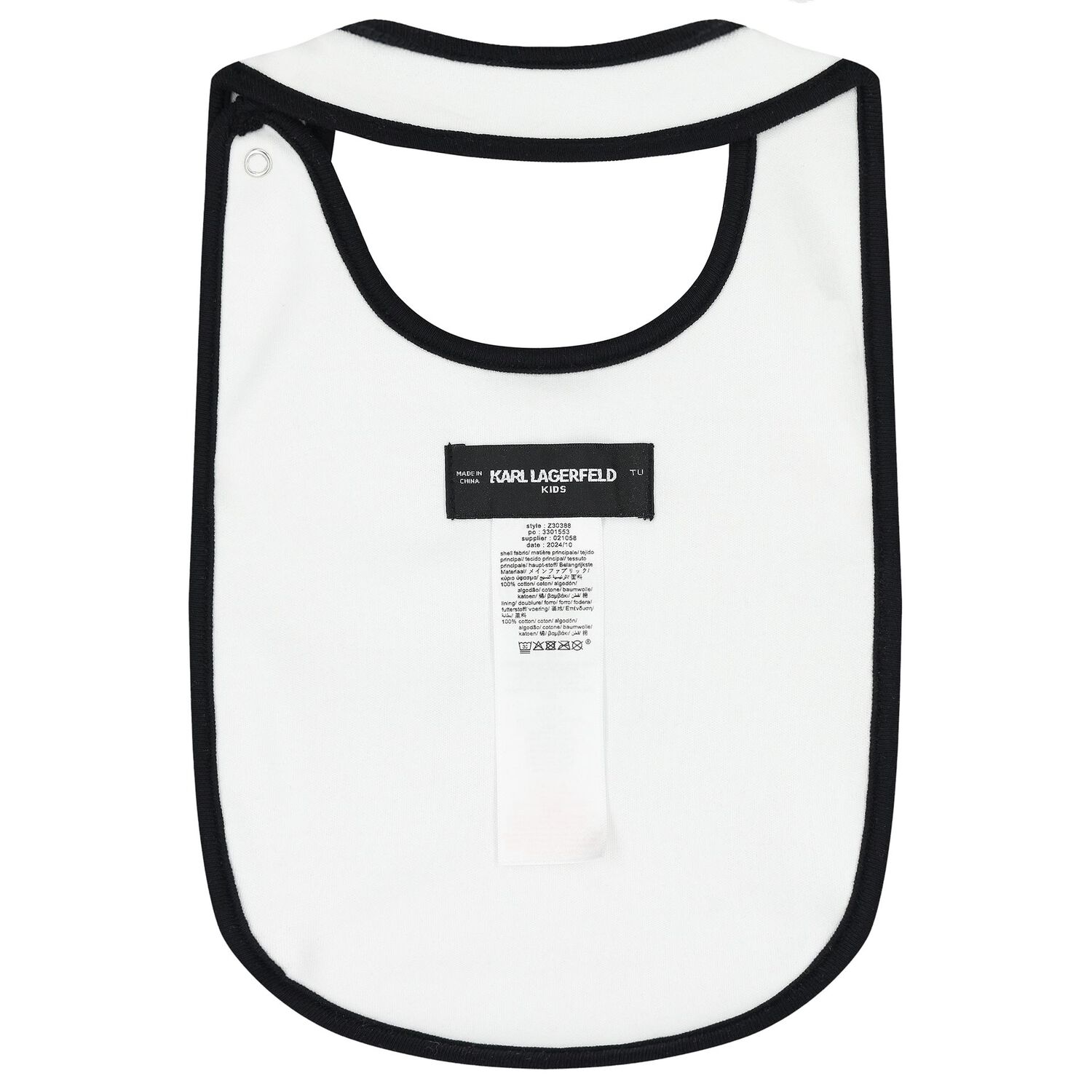White Ikonik Logo Baby Bibs (3-Pack), 1, hi-res