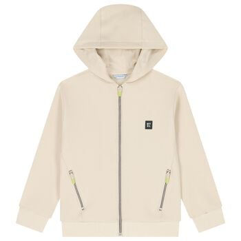 Boys Beige Zip Up Top