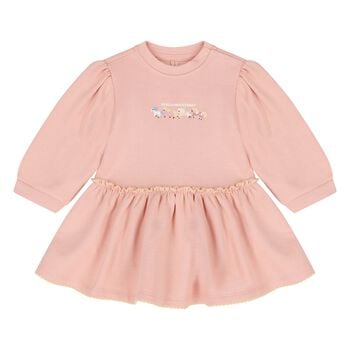 Younger Girls Pink Horse Logo Dress