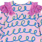 Girls Pink & Yellow Pleated Dress          , 1, hi-res