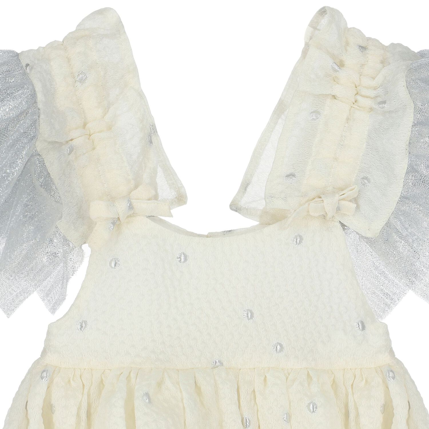 Girls Ivory Ruffled Dress, 2, hi-res image number null