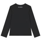 Girls Black Ikonik Karl Long Sleeve Top, 1, hi-res