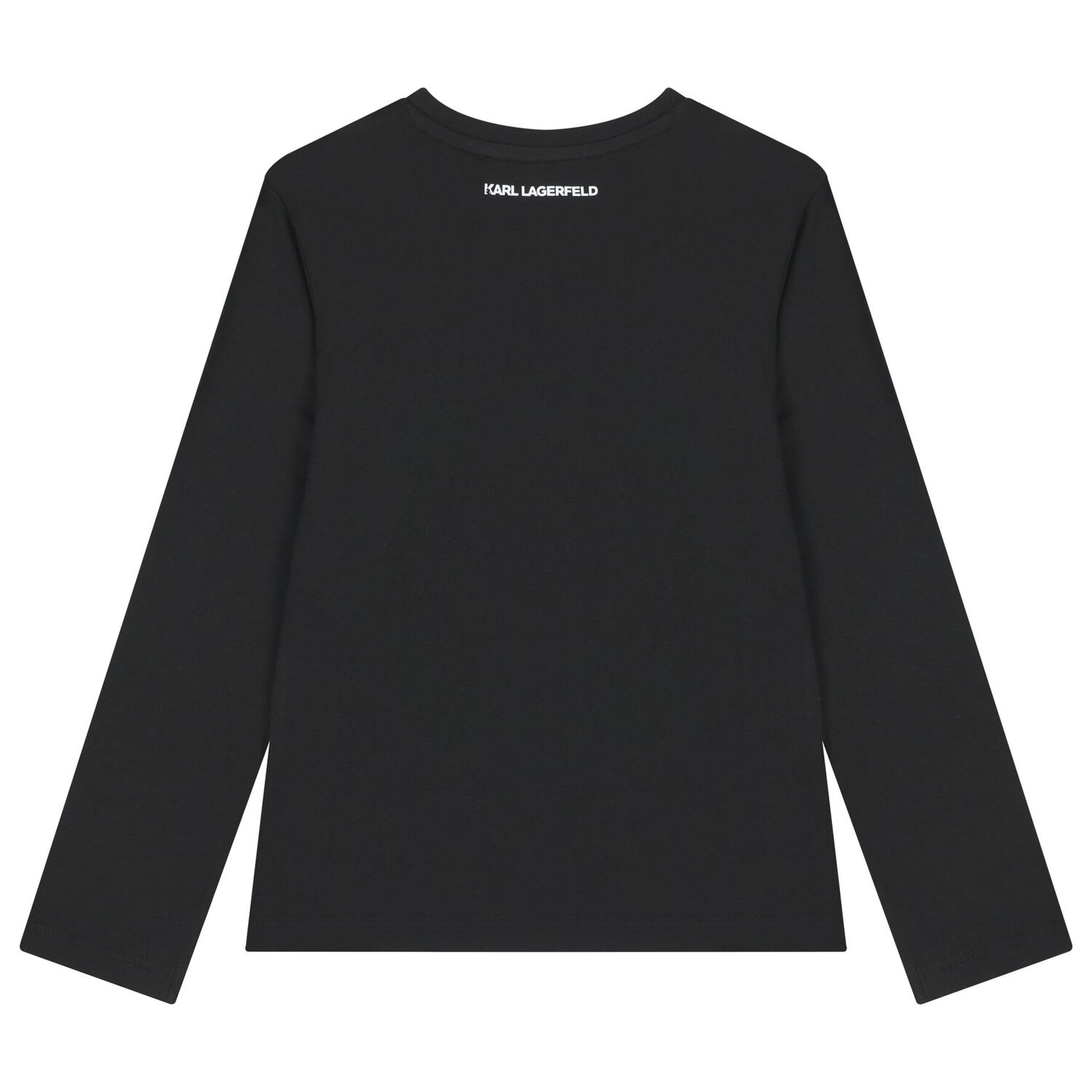 Girls Black Ikonik Karl Long Sleeve Top, 1, hi-res
