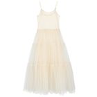 Girls Ivory Embellished Tulle Dress, 1, hi-res