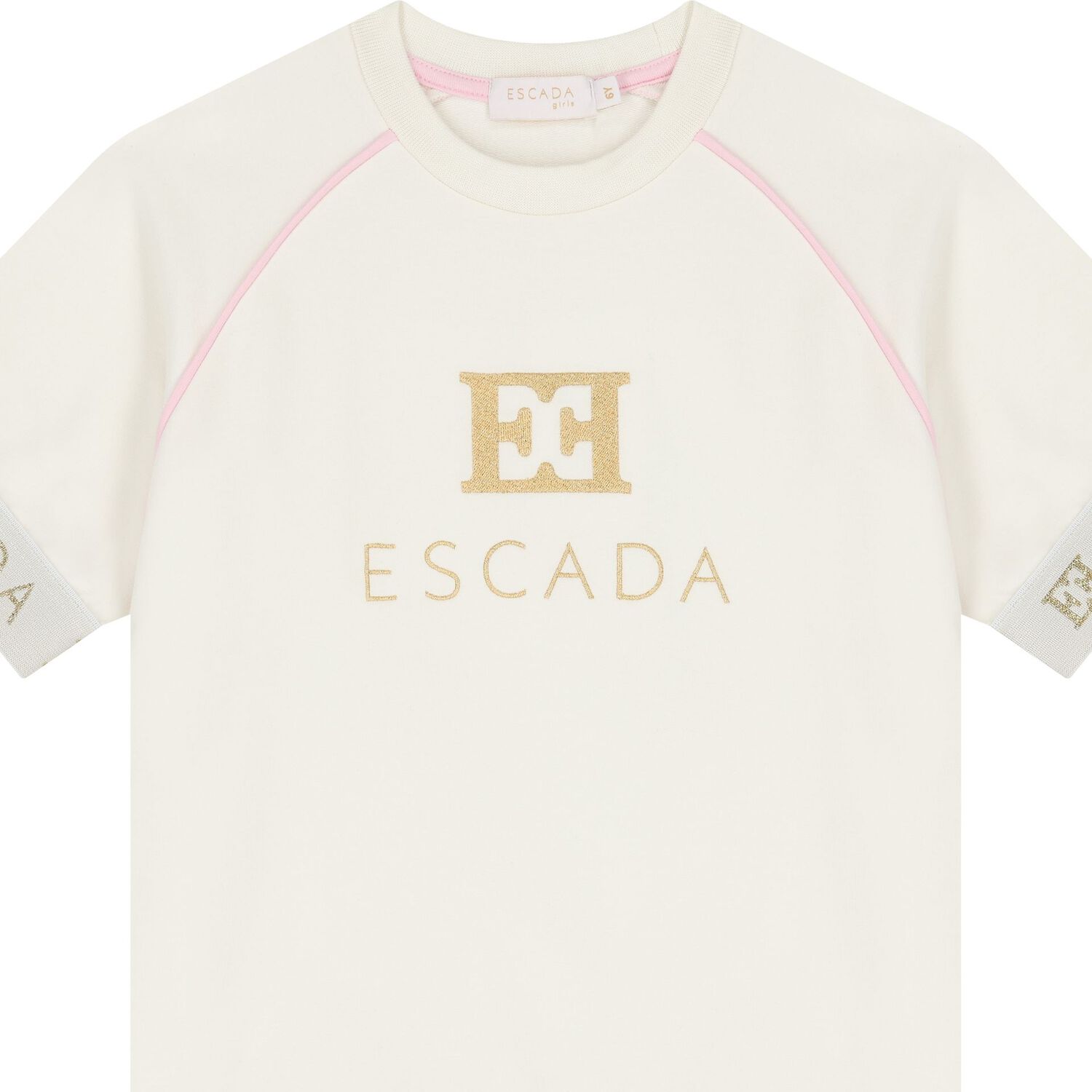 تي شيرت بنات بالشعار باللون العاجي, 1, hi-res image number null