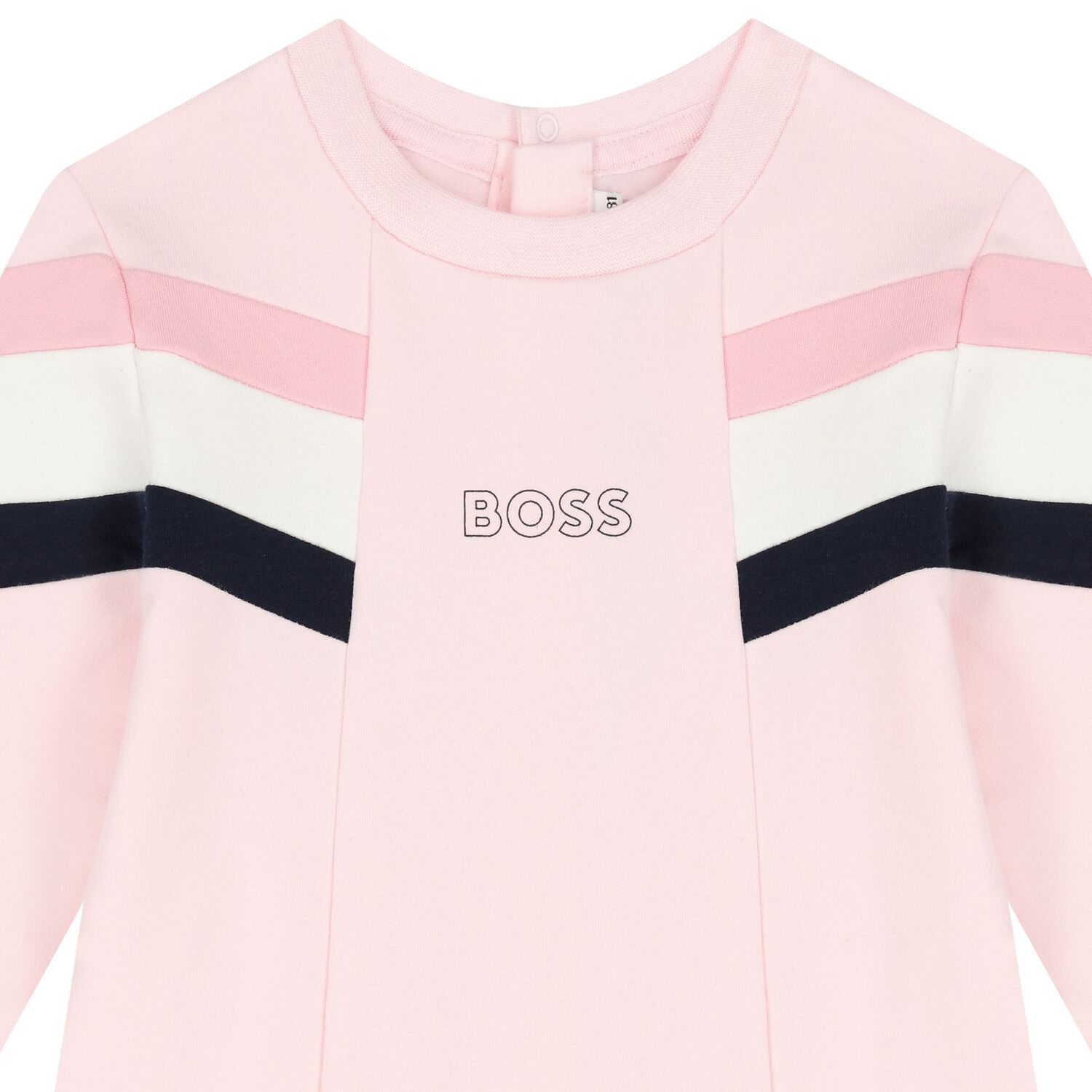 فستان بنات بالشعار باللون الوردي, 1, hi-res