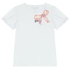 Girls White & Pink Floral Skirt Set, 1, hi-res