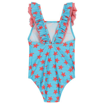 Girls Blue Starfish Swimsuit