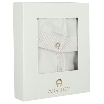 White & Beige Logo Babygrow Gift Set