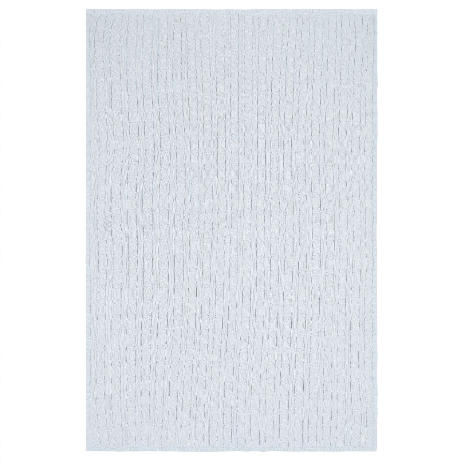 بطانية محبوكة زرقاء للرضع الأولاد بشعار, 1, hi-res