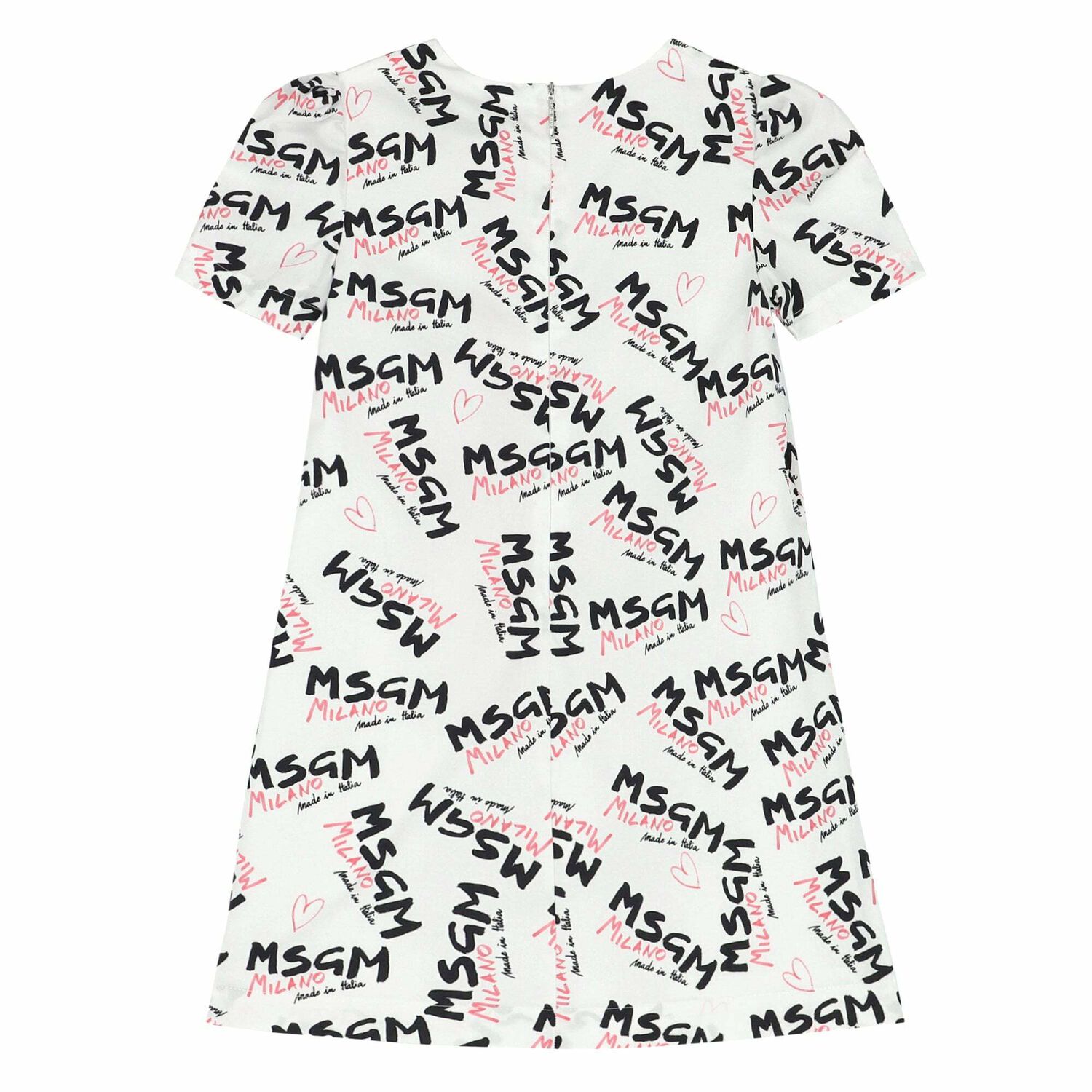 فستان بالشعار باللون الابيض للبنات, 1, hi-res image number null