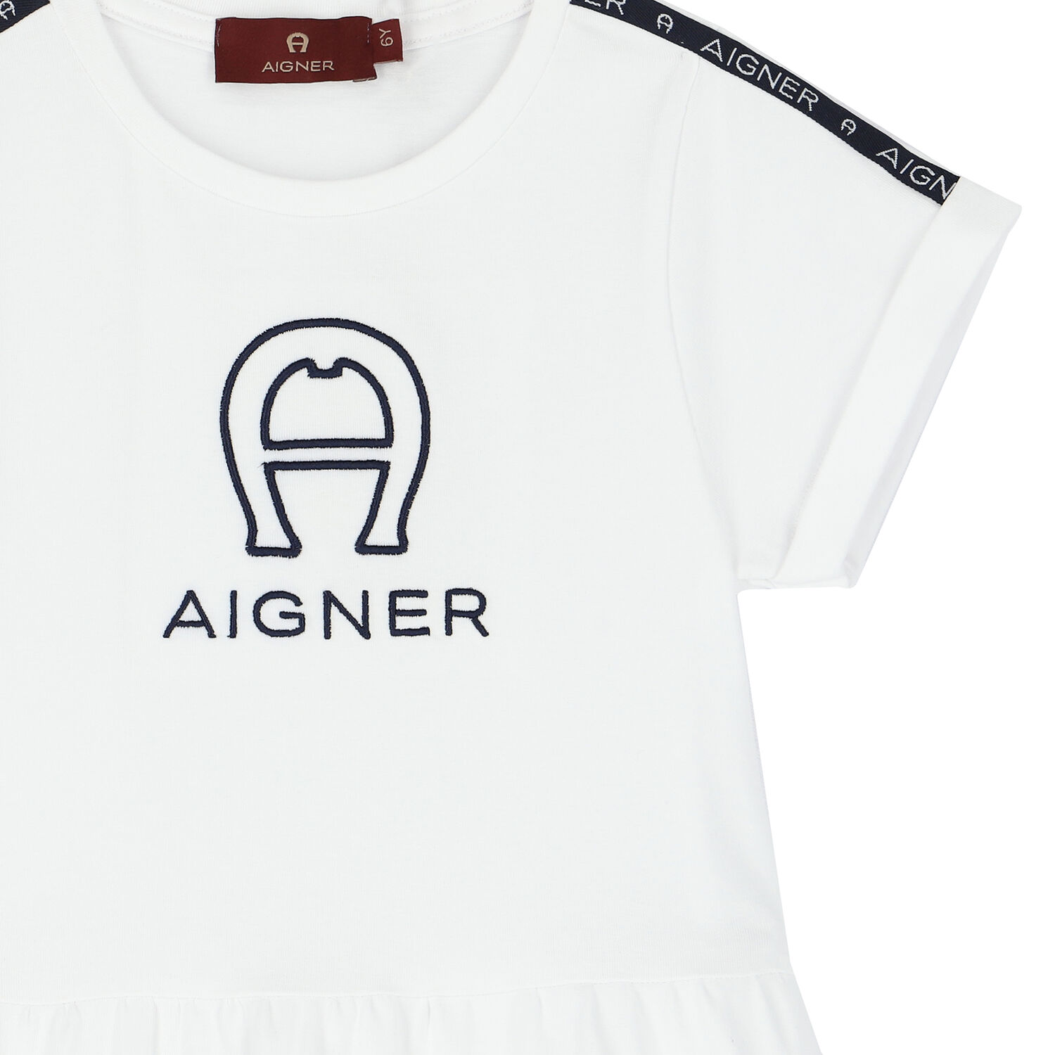 Girls White Logo Dress, 1, hi-res image number null