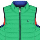 Boys Orange, Navy & Green Reversible Gilet, 1, hi-res