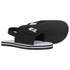 صندل أولاد أيكونك بالشعار باللون الأسود والأبيض , 1, hi-res