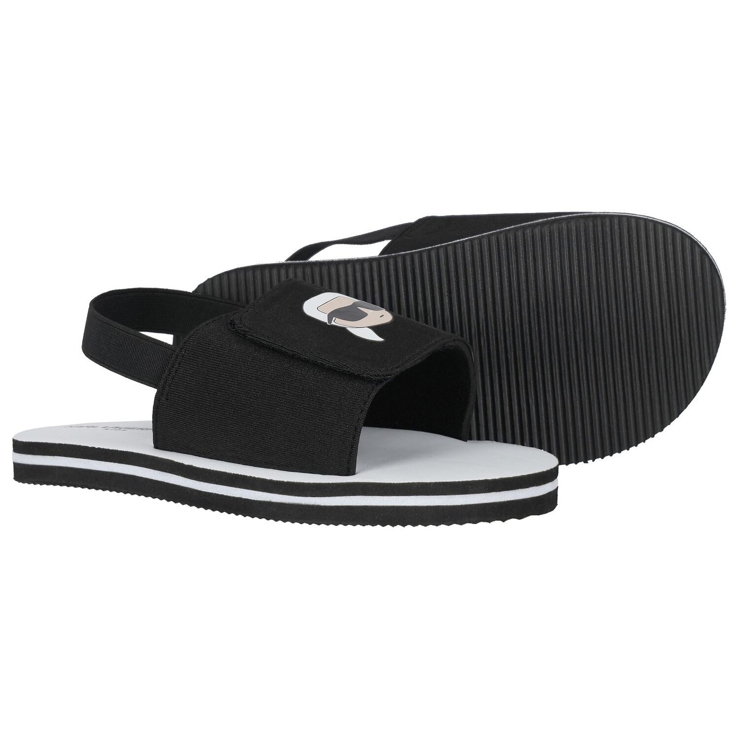 صندل أولاد أيكونك بالشعار باللون الأسود والأبيض , 1, hi-res image number null