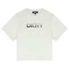 تيشيرت بنات بالشعار باللون الابيض , 1, hi-res