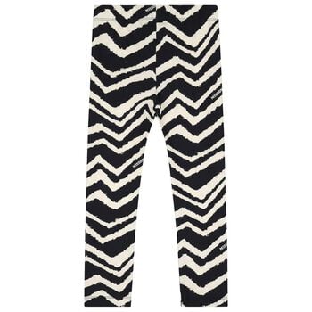 Girls Black & Ivory Zig Zag Leggings