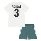 Younger White & Green Marvel Logo Shorts Set, 1, hi-res