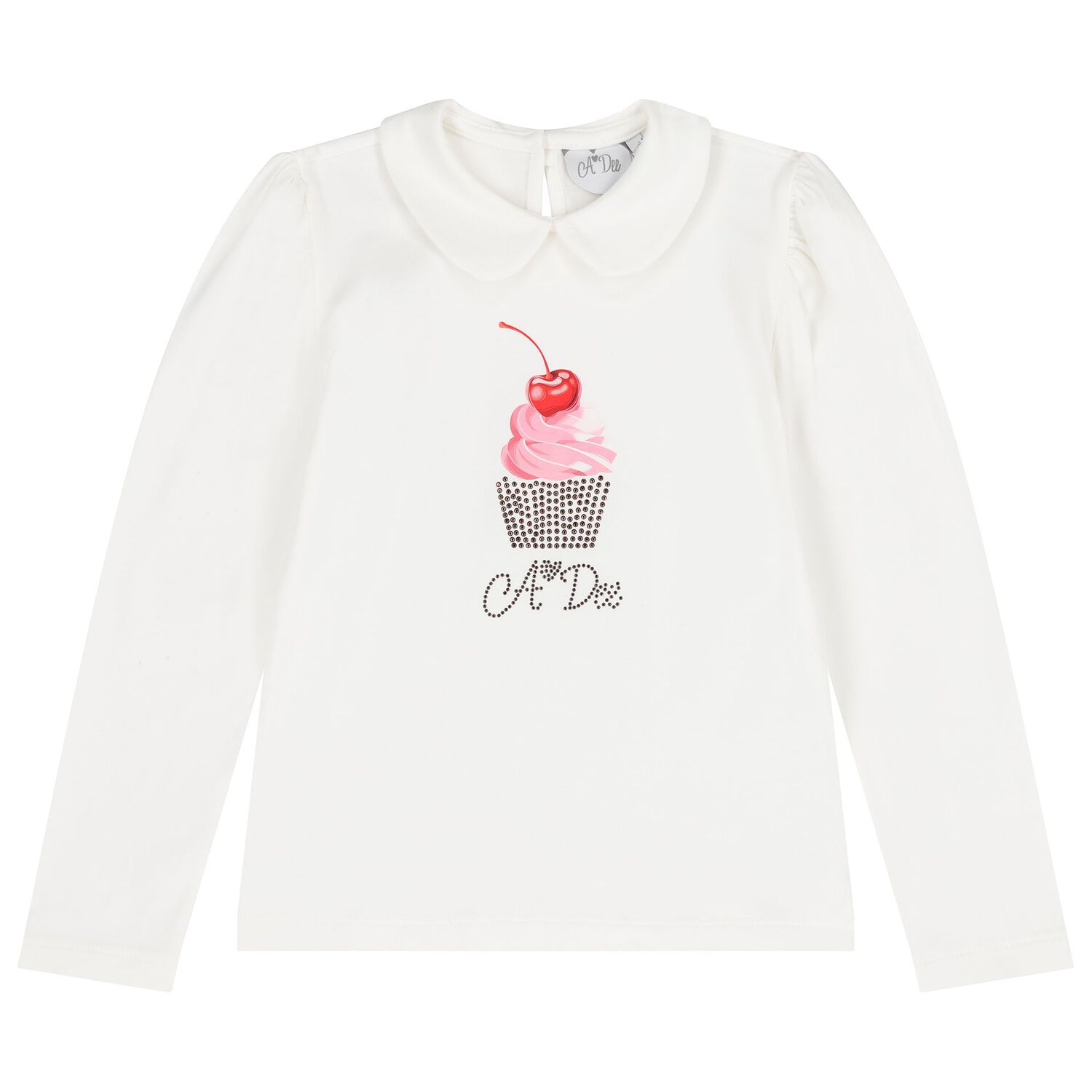 Girls Ivory & Pink Bear Skirt Set, 1, hi-res