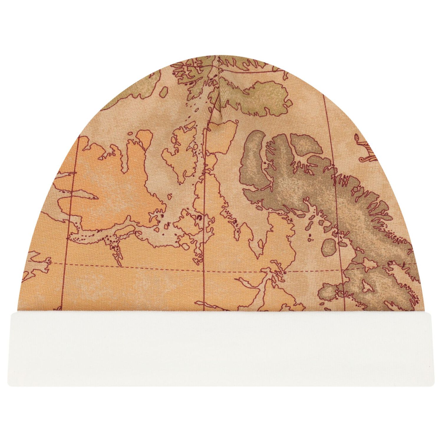 Beige & Ivory Geo Map Baby Hat, 1, hi-res