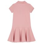 فستان بنات بولو بالشعار باللون الزهري, 1, hi-res