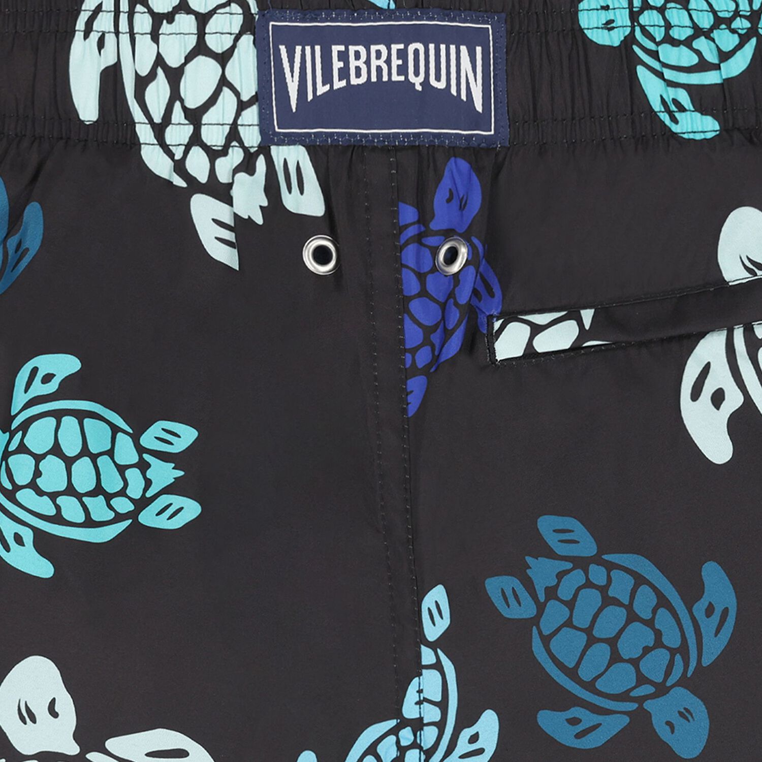 Boys Navy Blue Turtle Swim Shorts, 1, hi-res image number null