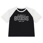 Girls Black & White Rhinestone Logo Skirt Set, 1, hi-res