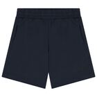 Boys Navy Blue Logo Shorts Set, 5, hi-res